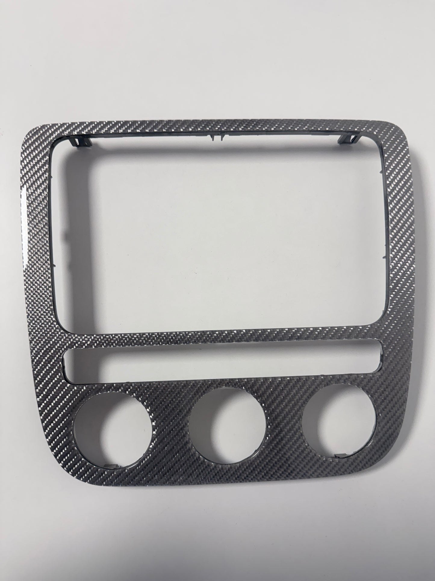 Silbern Carbon Mittelkonsole Blende – Radio & Klima – passend für VW Eos & Scirocco