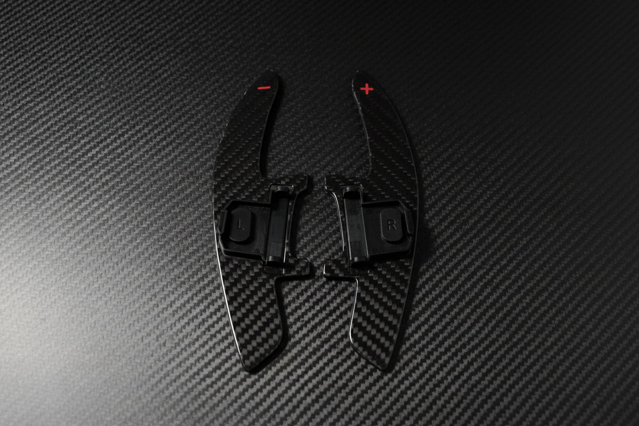 Carbon Schaltwippen – Extended – passend für VW MQB / MQB-Evo DSG Lenkräder